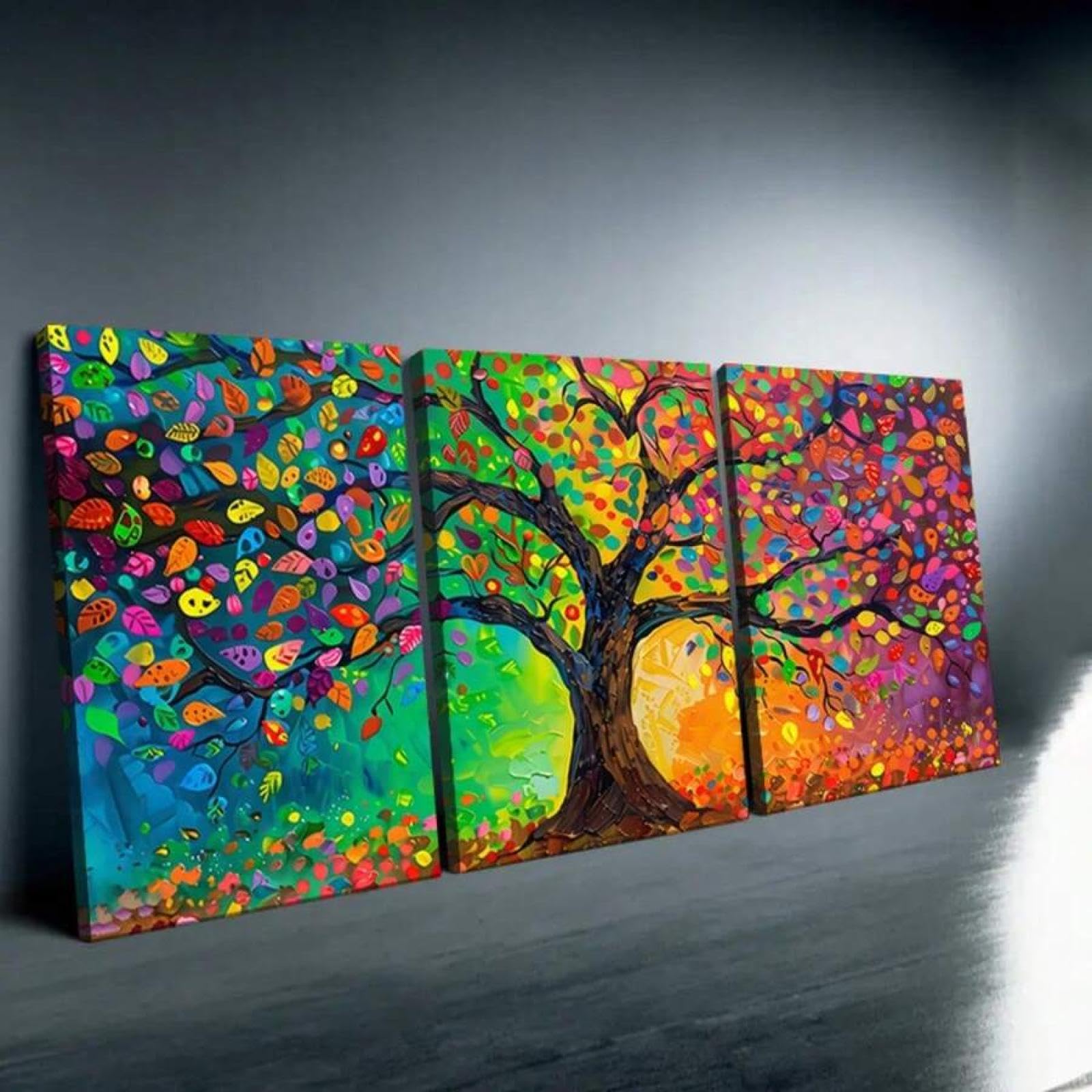 Arbre de vie tableau contemporain coloré pour illuminer votre salon ou chambre - 8