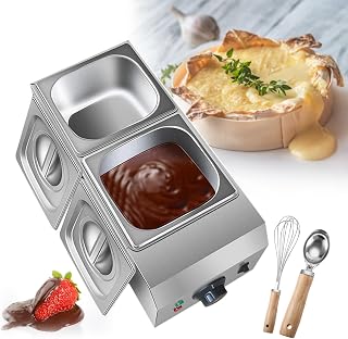 Double Tank Electric Chocolate Melter,Stainless Steel,1000w