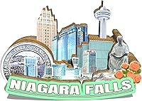 Vista 1 de Imán de nevera de las cataratas del Niágara de los E.E.U.U. Monumentos de madera 3D Monumentos coleccionables de viaje Decoración hecha a mano 2