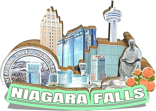Imán de las Cataratas del Niágara de los Estados Unidos, imán de madera para nevera, monumentos 3D, decoración coleccionable, hecho a mano, 2