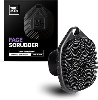 The Man Silicone Face Scrubber for Men, Exfoliating Face Massager, Flex Face Brush for Men, Removes Dead & Dry Skin, Shower Facial Cleansing Brush (Single Face Scrubber)