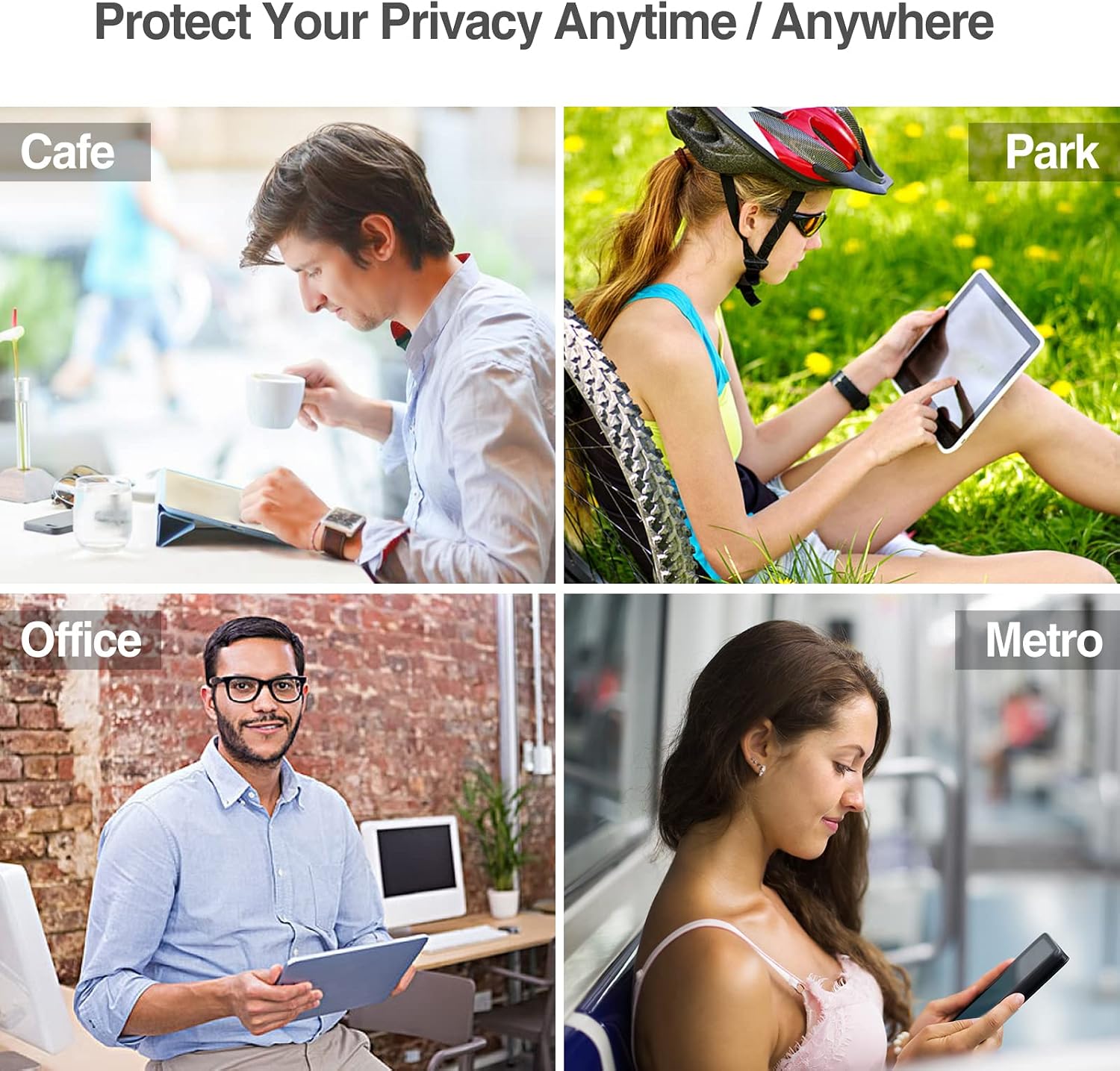 ProCase Privacy Screen Protector for Galaxy Tab S10 FE 2025/Tab S9 FE 10.9"/Tab S9 11" 2023/Tab S8 2022/Tab S7 2020, Anti-Spy Tempered Glass Film Guard for Tablet (SM-X520/X510/X710/X700/T870)
