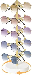 Mkono 360° Rotating Sunglass Organizer, Metal Glasses Holder Display Stand