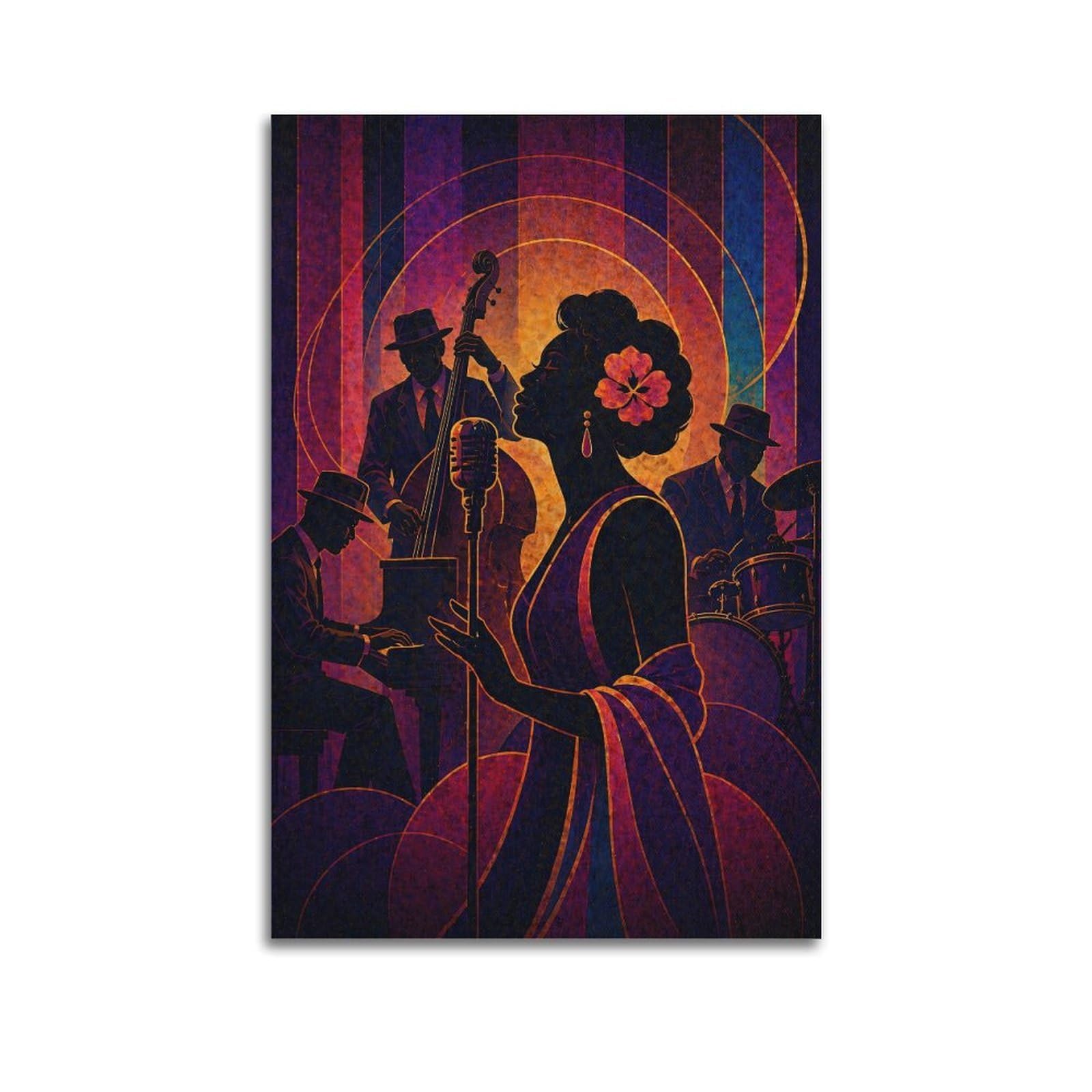 Okngb Unframe-Style Vintage Jazz Singer Style Blues Legend Poster Decorative Painting Canvas Art Picture 24X36inch(60X90cm)