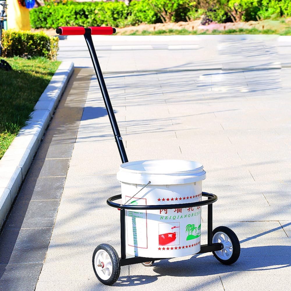 Multifunctional Effortless Utility Cart | Water Bucket Hauler, Trash & Propane Tank Mover | Essential for Elderly Home Use, Camping, Outdoors, Garden & Workshop | Heavy Duty Easy Pulling (Black 1)