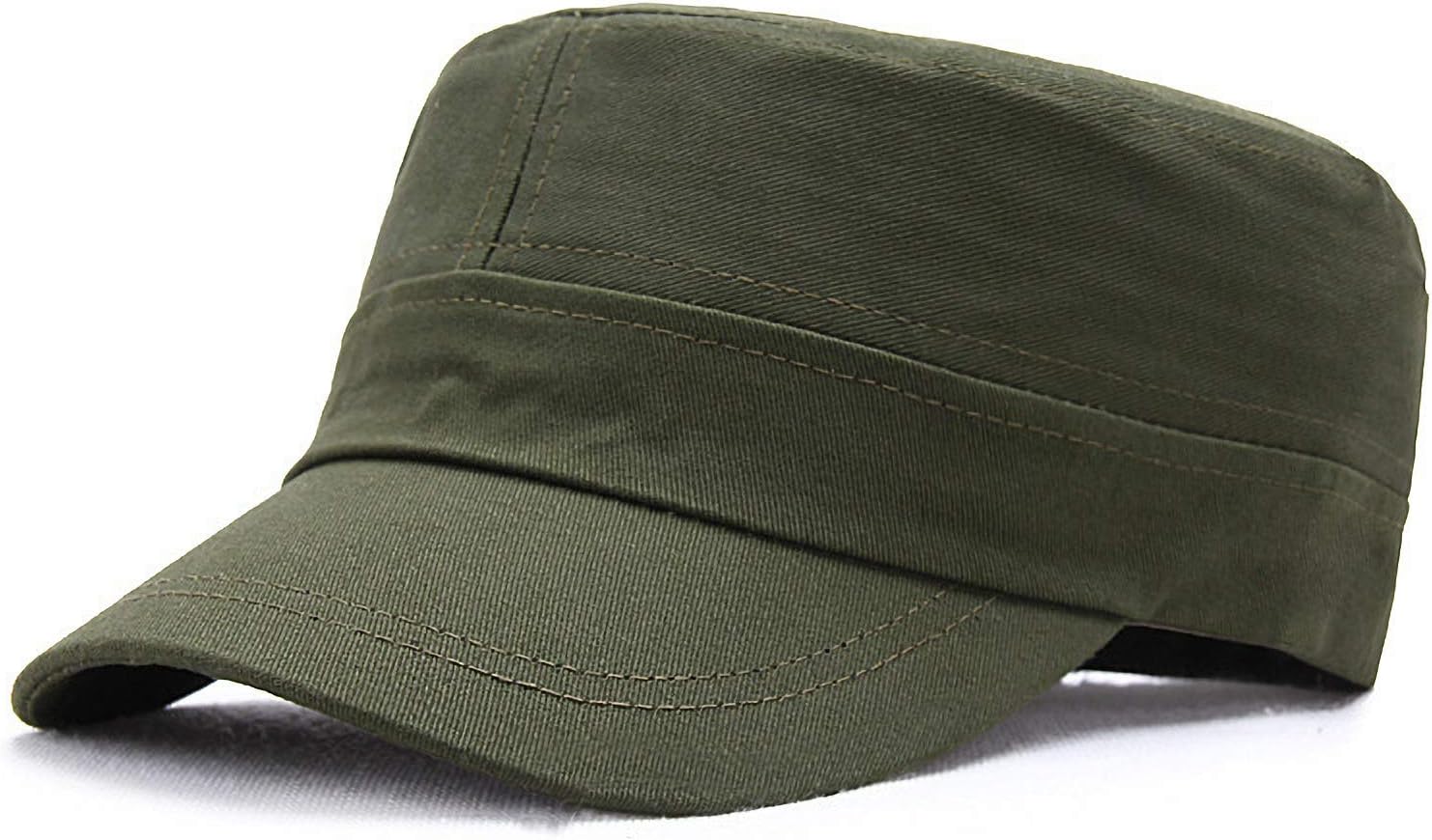 Fasbys Unisex Military Hat Men Women 100% Cotton Twill Flat Top Baseball Cap Adjustable Cadet Cap