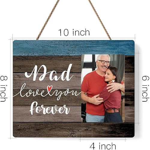 Miniatura 2 de Marcos de fotos de pared para regalar a papá, marco de fotos rústico, regalo de cumpleaños, aniversario, Navidad, día del padre, nuevo papá, marcos