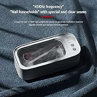 Vista 6 de Limpiador ultrasónico portátil de joyería de 10.1 fl oz, alimentado por USB, portátil, profesional, ultrasónico, mini limpiador portátil