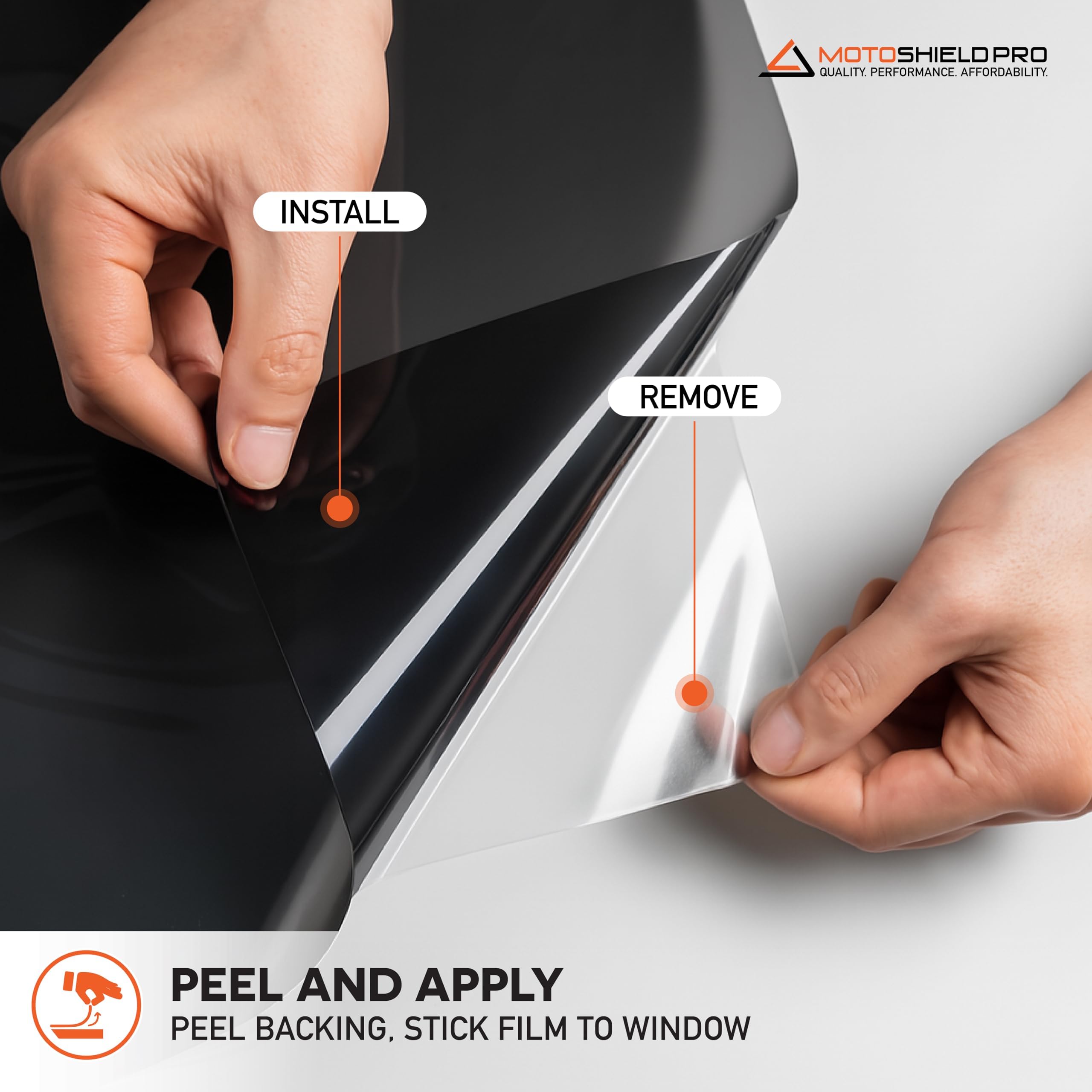 MotoShield Pro Premium 2mil Ceramic Window Tint For Auto - 20 Inches x 10 Feet (15%) [99% Infrared Heat Reduction/Blocks 99% UV] Window Film Roll