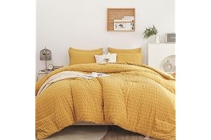 Haowaner Mustard Yellow Comforter Set King: A Golden Hue for Your Sleep Sanctuary