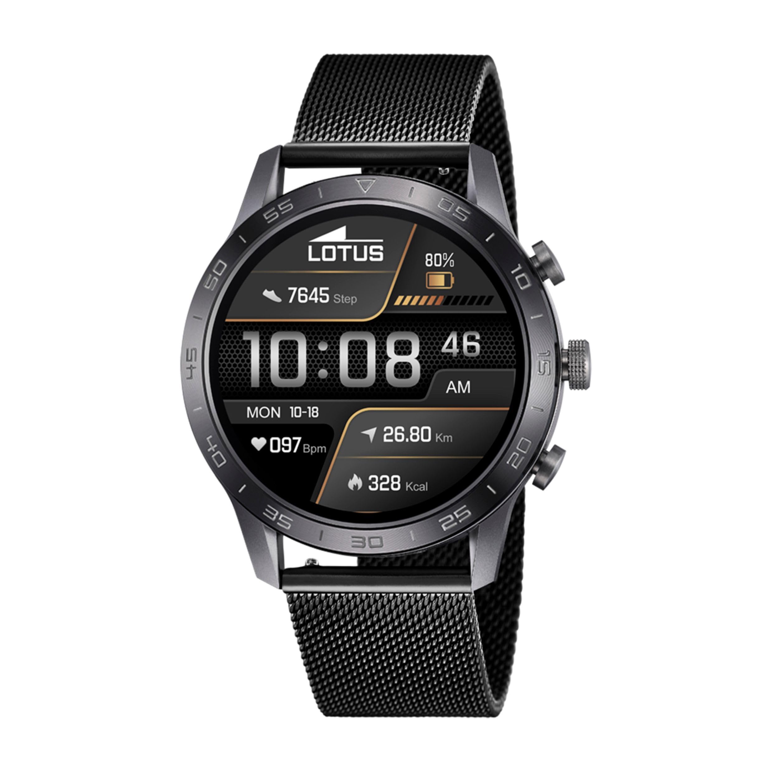 LOTUS Reloj Hombre 50048/1 Smartwatch Caja de Aleacion de Zinc Negro Correa de Acero Inoxidable 316l Negro