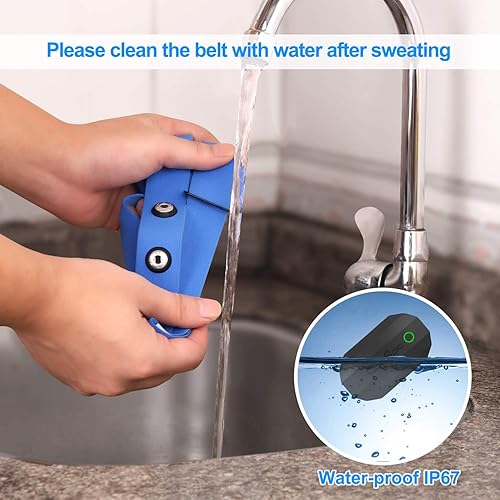 Vista 20 de COOSPO Bluetooth Heart Rate Monitor Chest Strap H808S, ANT+ BLE HR Monitor Chest, HRM IP67 Waterproof, 300H Battery Life Negro puro