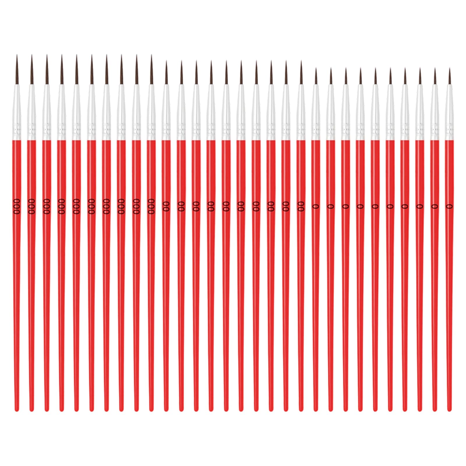 30Pcs Handle Painting Brushes Nylon Bristles Fine Tip Art Brushes Supplies for Detailed Work Kids Adults Use Painting Brush Pen