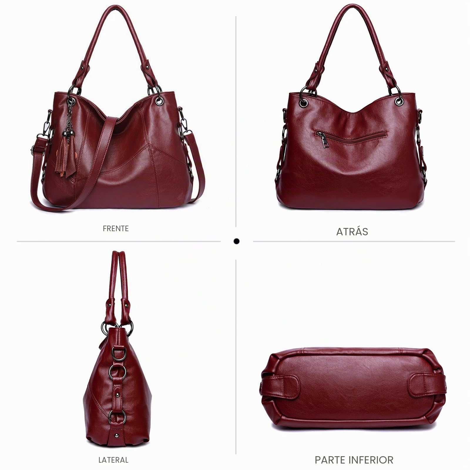 NICOLE & DORIS Bolsos Mujer Grandes Bolsos Totes Elegante Bolso Hombro Hobo Bolso de Mano Bandolera PU Cuero Suave Bolso per Lavoro, Shopping e Viaggi