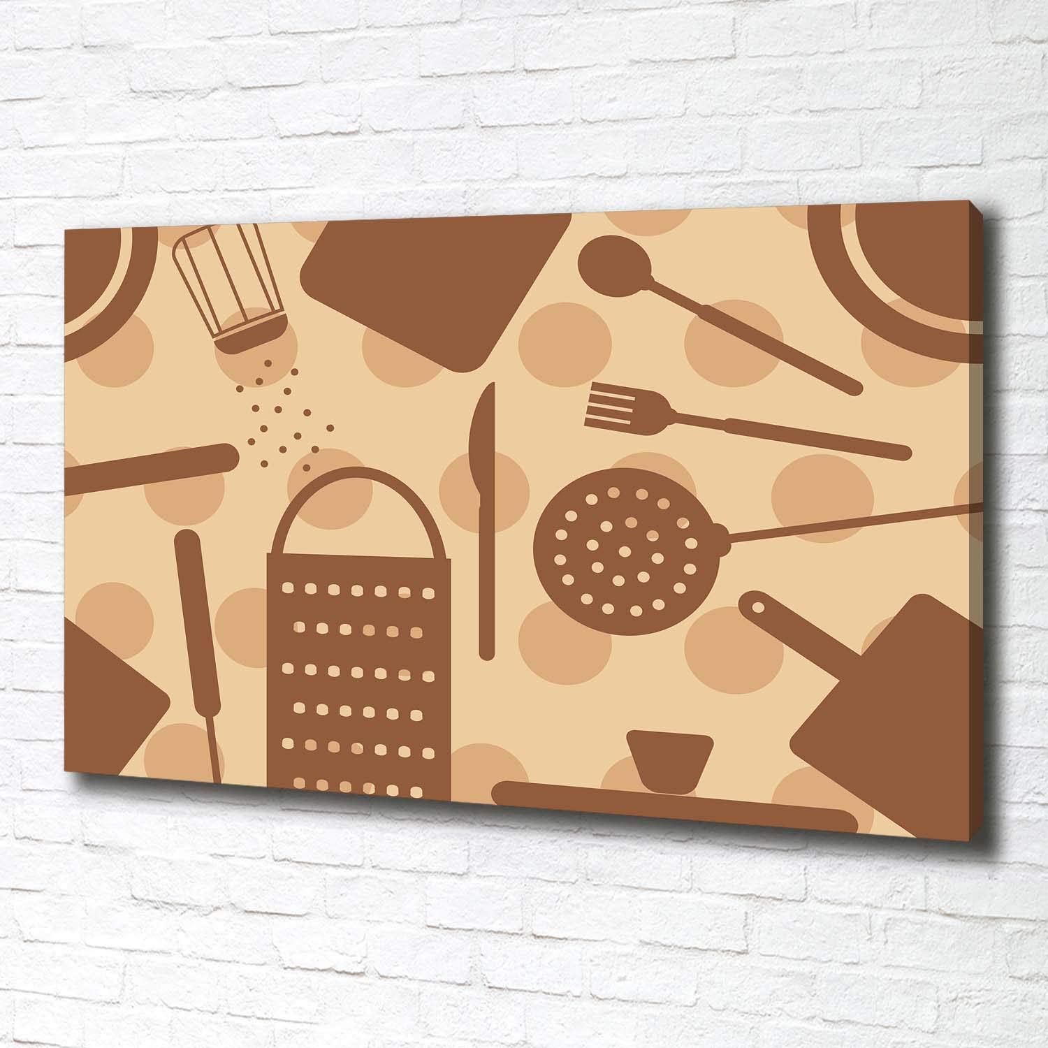 Tulup Tirages sur toile - art mural - tirages sur toile - thème d'image - 100x70 cm - Nourriture et boissons - Brun - Ustensiles De Cuisine