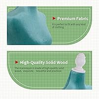Vista 6 de Maniquí Cuerpo Vestido Forma Torso Maniquí Femenino 49.6-63.4 Pulgadas Altura Ajustable Trípode de Madera Soporte de Trípode de Espuma de Alta Verde