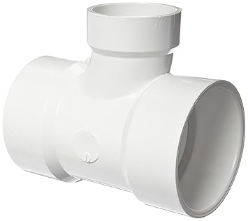 Spears P401 Series PVC DWV Pipe Fitting, Reducing Sanitary Tee, 3