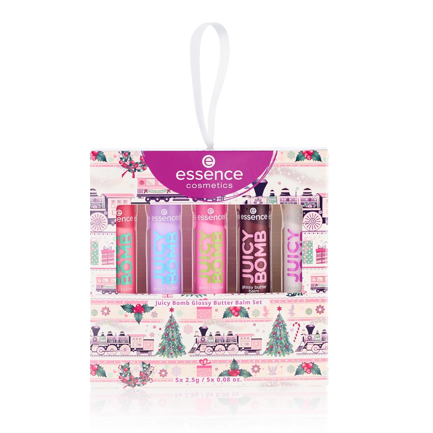 essence Juicy Butter Balm Holiday Gift Set | 5 Vegan & Cruelty-Free Lip Balms | Stocking Stuffer for Beauty Lovers