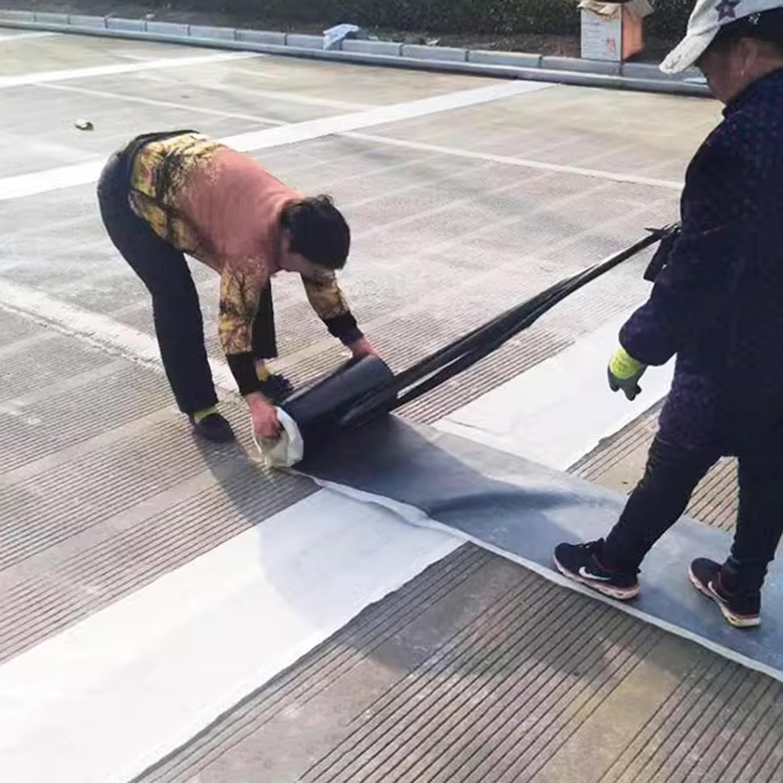 Cinta de betún poliéster fibra vidrio | Cinta de reparación de grietas de asfalto de varios tamaños for estacionamiento de entrada(8cm,50M)