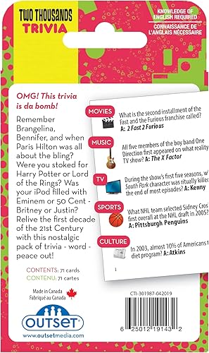 Miniatura 3 de Outset Media A Decade of Trivia Game - Paquete de tarjetas de viaje de los años 90 y 2000 - para edades de 12 años en adelante