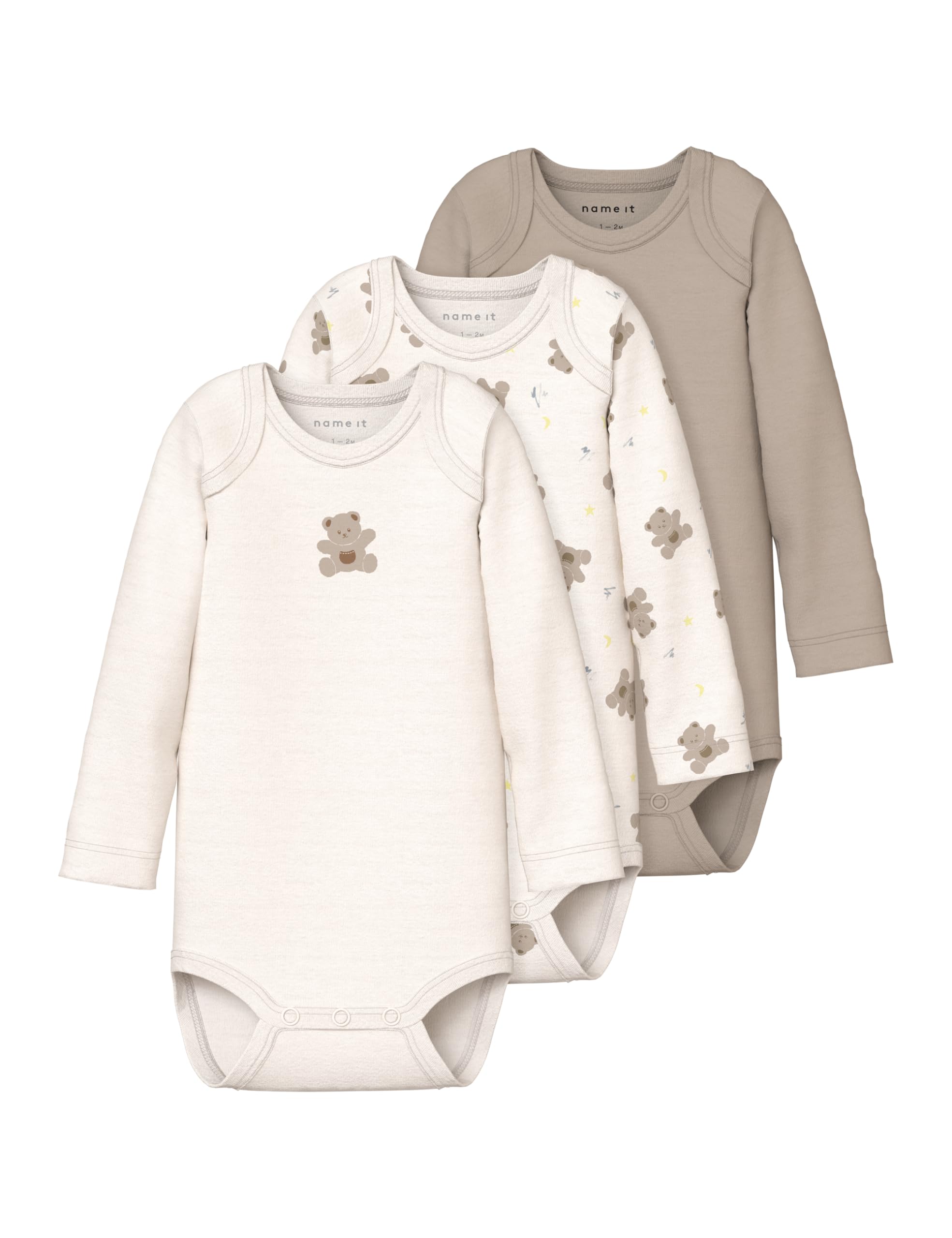 NAME IT Unisex Nbnbody 3p Ls Jet Stream Bear Noos Nbnbody 3P Ls Jet Stream Bear Noos (3er Pack)