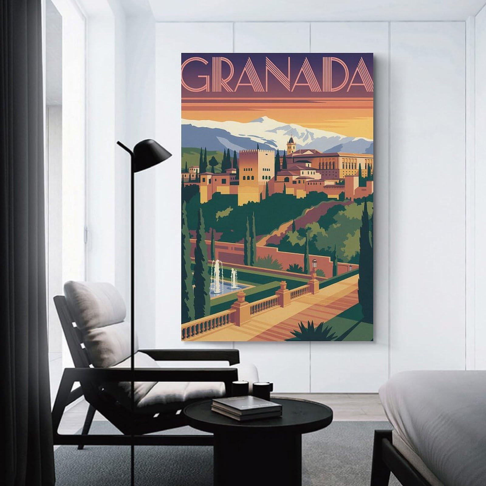 Junmoney Granada Travel (2) Canvas Wall Picture 20x30inch(50x75cm), for Picture Wall Styling in Lounge Or Bedroom, Decorative Artwork with Flexible Styling