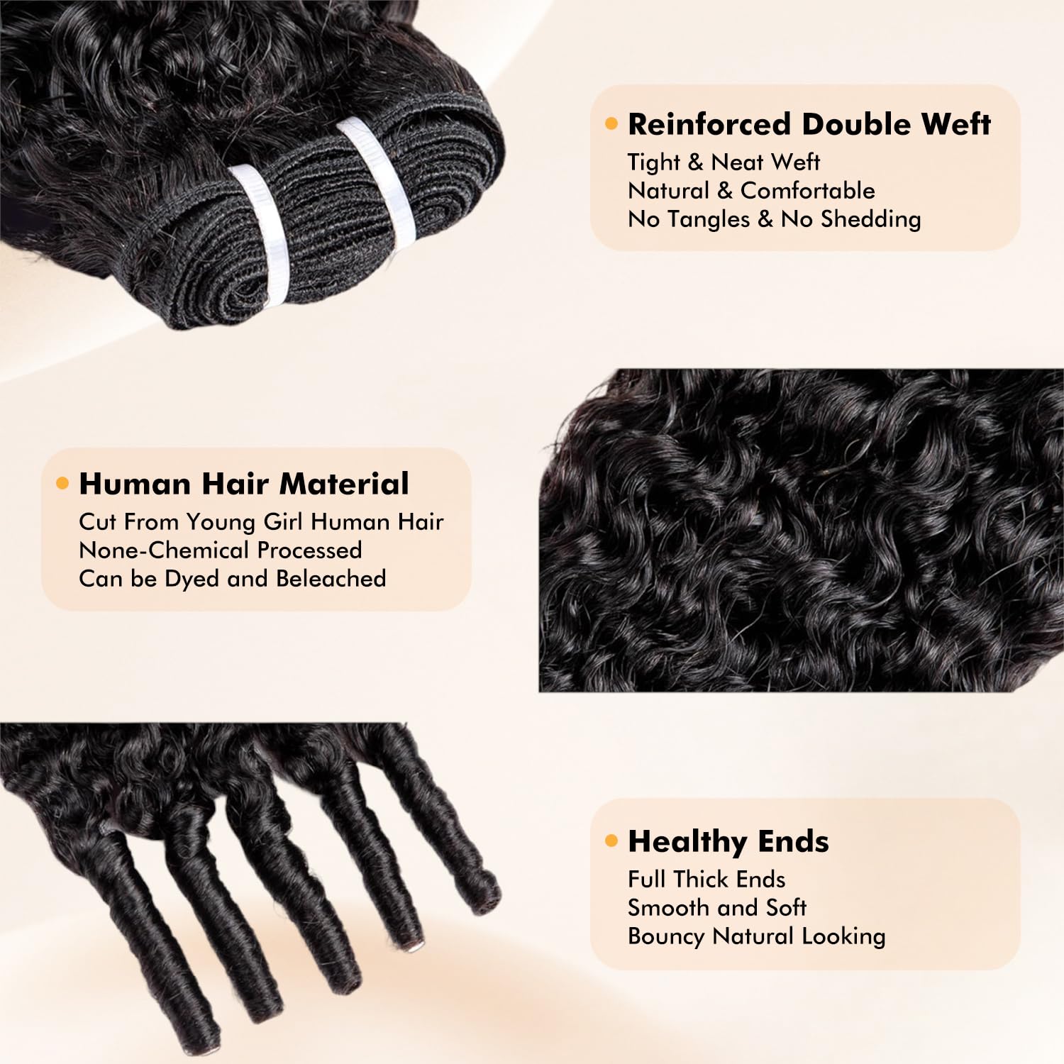 Human Hair Bundles Extensions Extensiones de cabello humano Burmese Curly Bundles Human Hair Water Wave with Spiral Curly End Weave Unprocessed Brazilian Virgin Hair Natural Black 12 14 16 Inches 210g