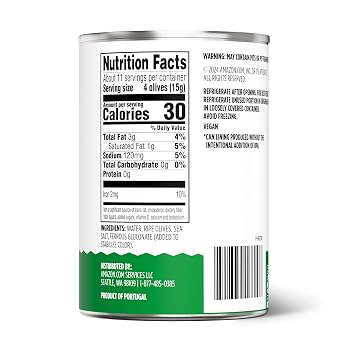 Amazon Grocery, Pitted Ripe Olives, Large, 6 Oz