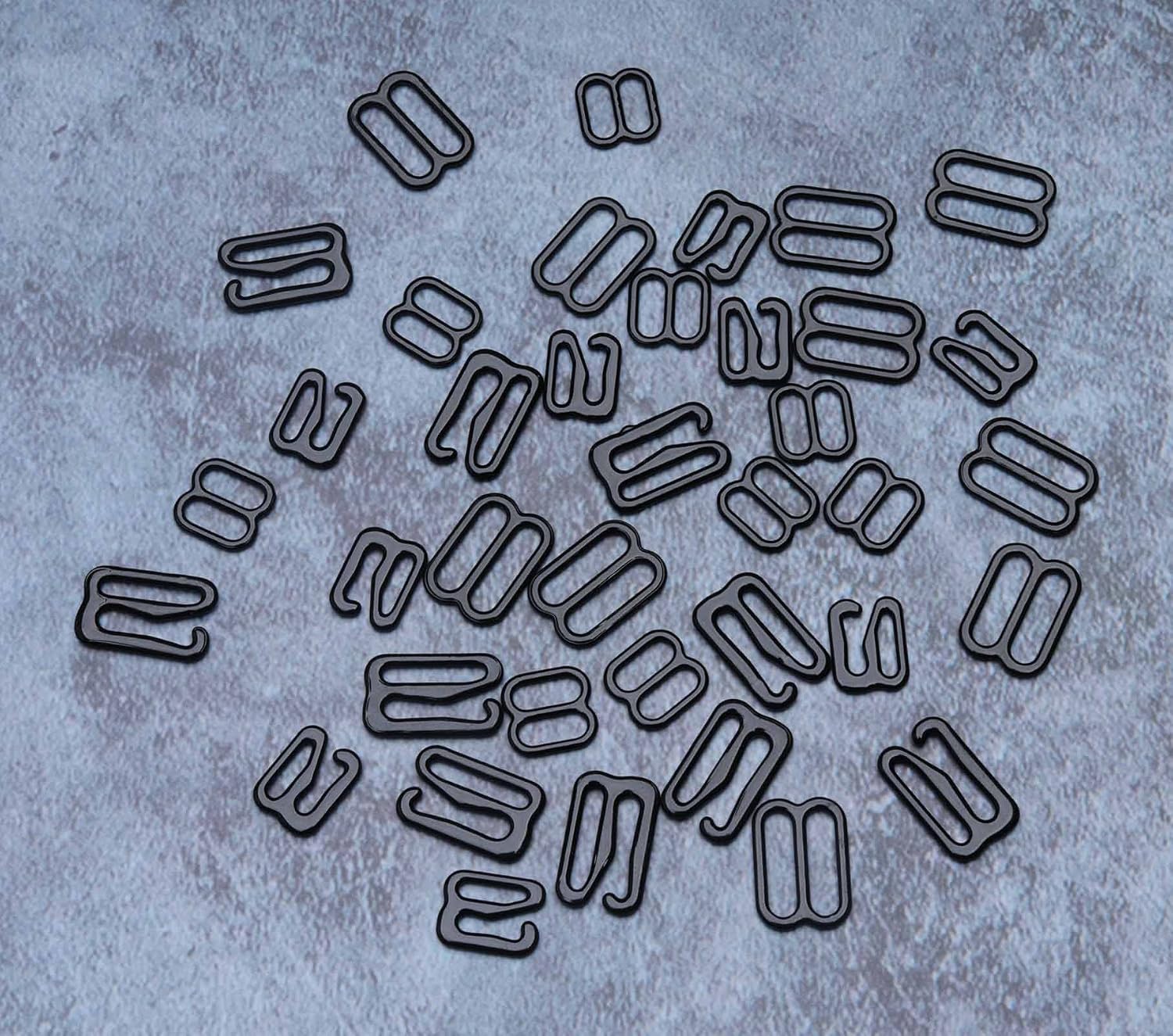 60 Pcs Bra Strap Hook Ring Buckle Metal Strap Bra Sliders Replacements for Sewing Bikini Swimsuit Underwear