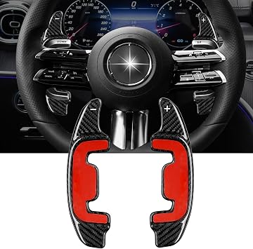 Carbon Fiber Steering Wheel Shift Paddle Compatible with Mercedes Benz | Paddle Shifter Extension Fits for Benz E53 SL43 55 63 Roadster E53 GT43 53 63 EQE EQS GLS63 GLE53 63S Extensions Accessories