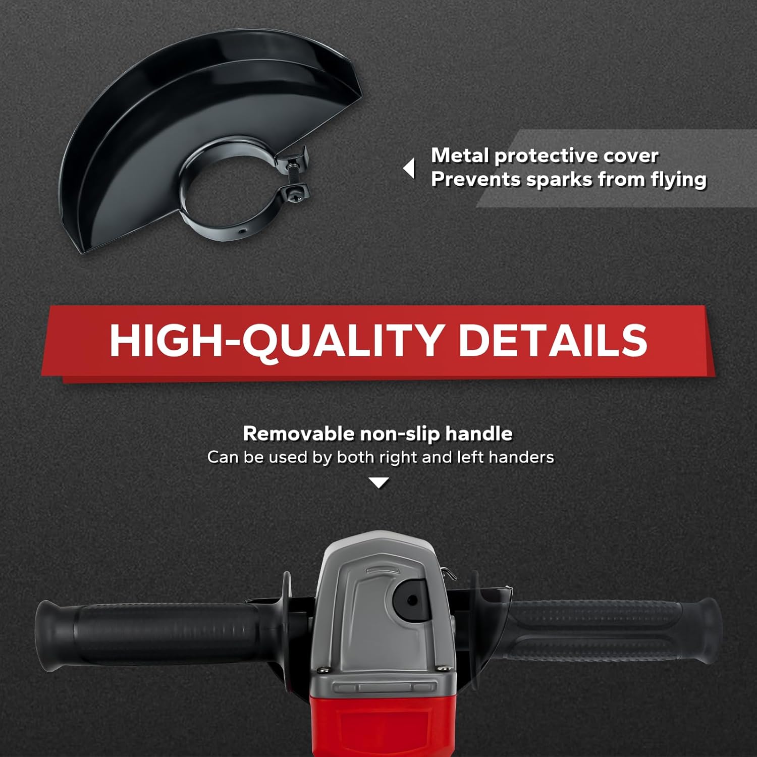 Cordless Angle Grinder for Milwaukee 18v Batteries,7000RPM Brushless Electric Grinder,3 Variable Speed Metal Grinder for 4.9''Wheels with Adjustable Auxiliary Handle for Cutting, No Battery