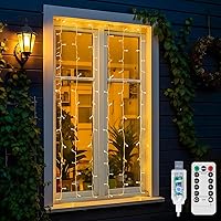 Vista 1 de suddus Luces de Cortina para Dormitorio, 90 Luces LED de Cadena Colgantes para Exteriores, Luces de Cortina de Hadas para Interiores para Navidad