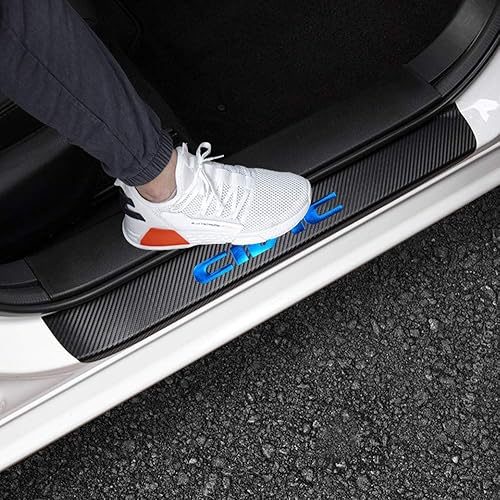 LEXLEY Protector de umbral de puerta de cuero estilo fibra de carbono para Honda 2005-2023 2024 2025 de 4 puertas, protector de umbral de puerta de