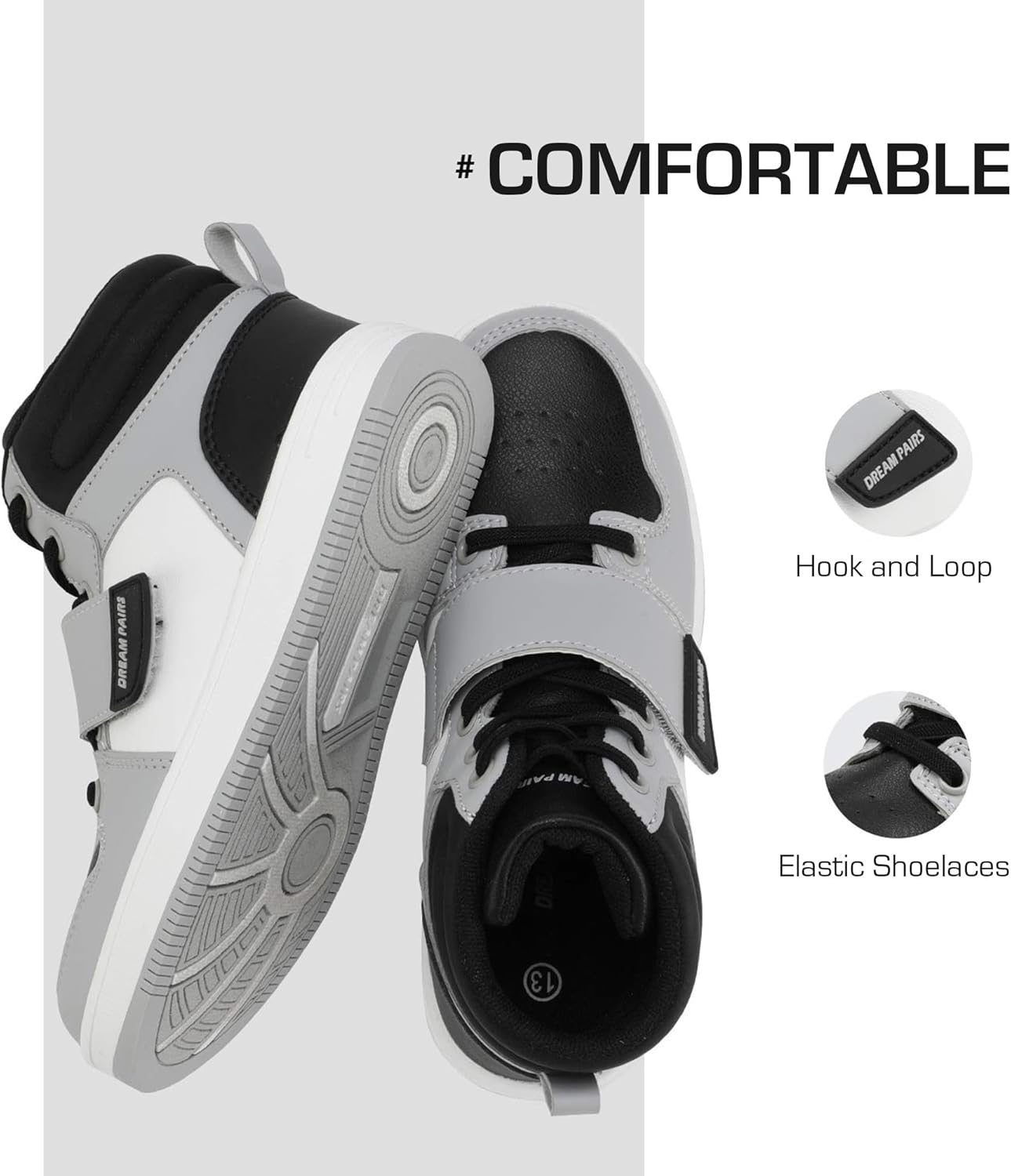 DREAM PAIRS Boys Girls High Top Sneaker LilLegends Skyhigh Basketball Shoes - Image 3