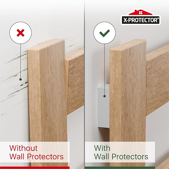 X-Protector Headboard Stoppers for Wall - 18 Pcs, Big Size Pack, White