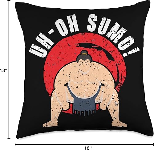 Miniatura 4 de Sumo Wrestling Sumo Wrestler SteMi Apparel Wrestler Japanese Sumo Wrestling - Almohada de lucha libre, 18 x 18, multicolor