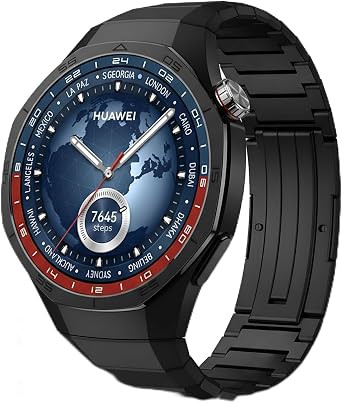 Huawei ile Uyumlu GT 5 Pro 46mm Uyumlu Kavisli Giri  Titanyum Metal Paslanmaz Premium Kordon