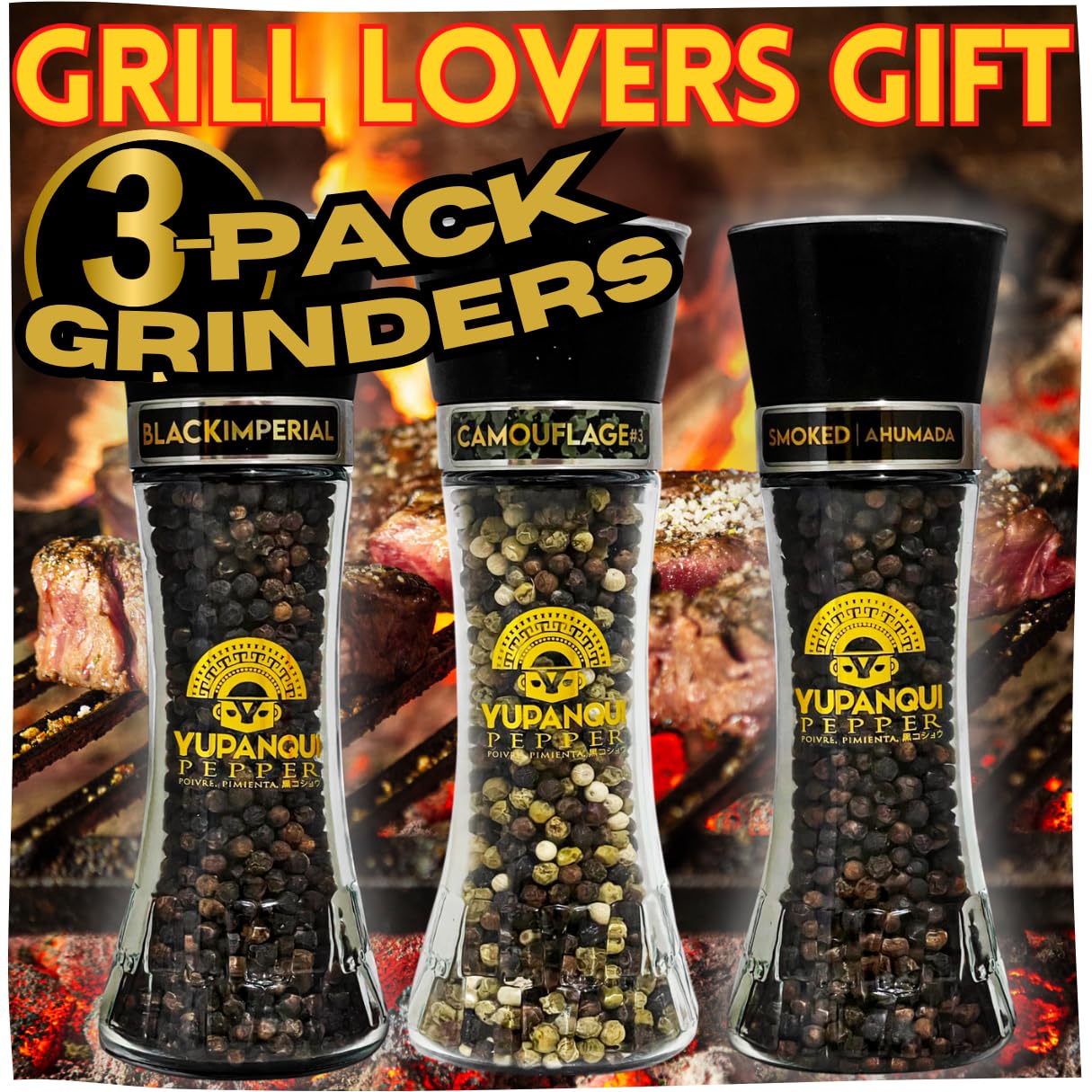Black Pepper Collection FOR GRILLING [3-Pack] Yupanqui Black Pepper Gift