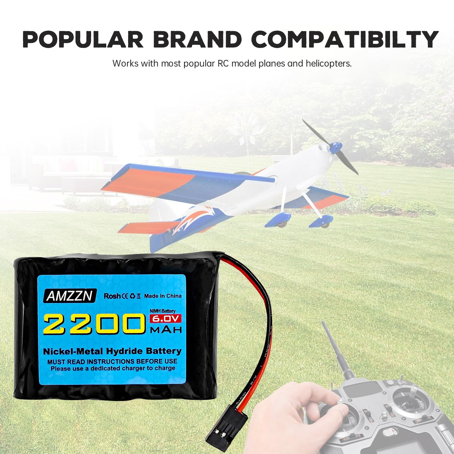 6V 2400mAh NiMH Ontvanger RX Batterij met Hitec Connector, AA NiMH