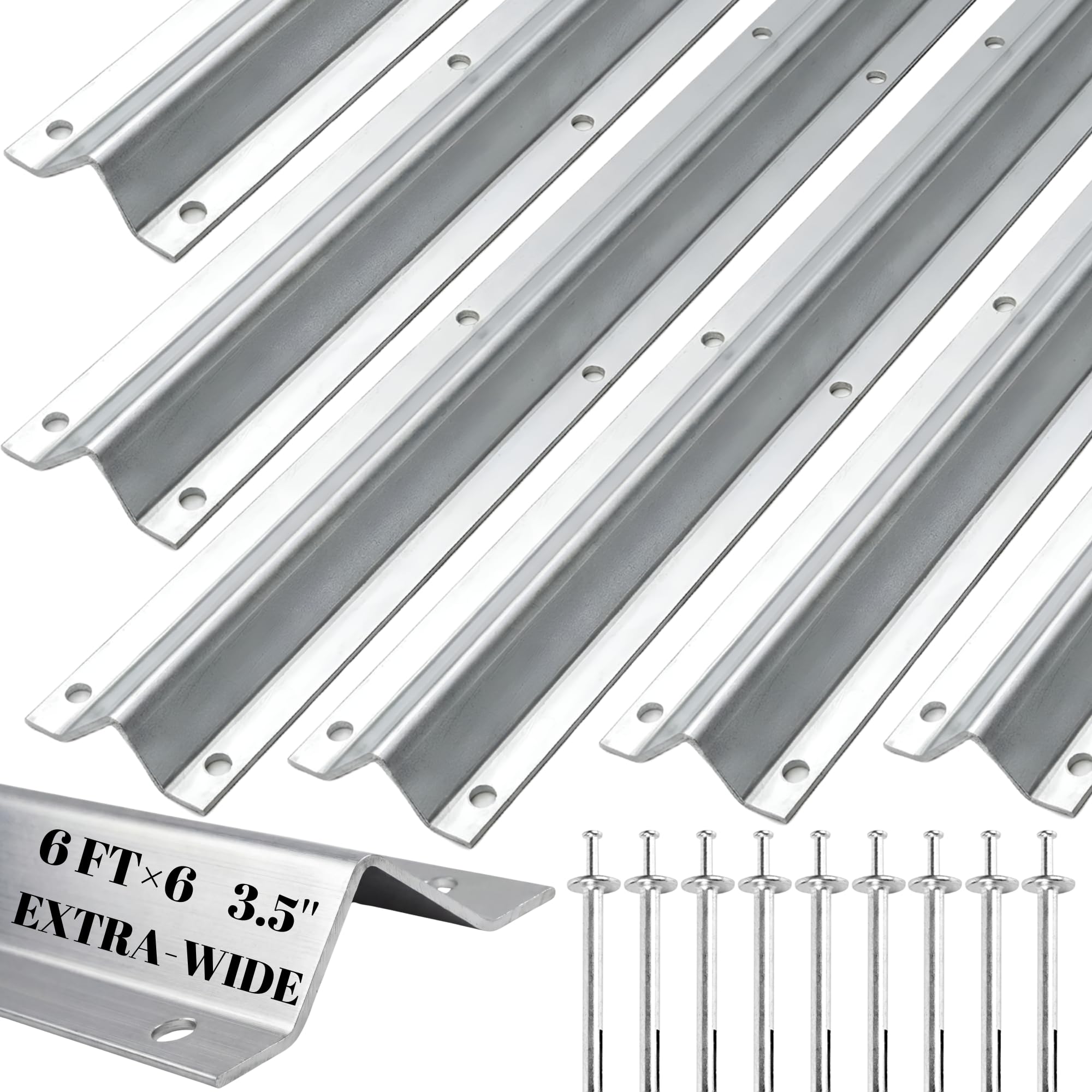 Photo 1 of 36 FT Extra Wide 3.5" Wide Heavy Duty V-Track for Sliding Gate, Compatible with 4" & 6" V-Groove Wheels, Galvanized Steel Ground Track Modular Design for Driveway, Warehouse & Industrial Gates