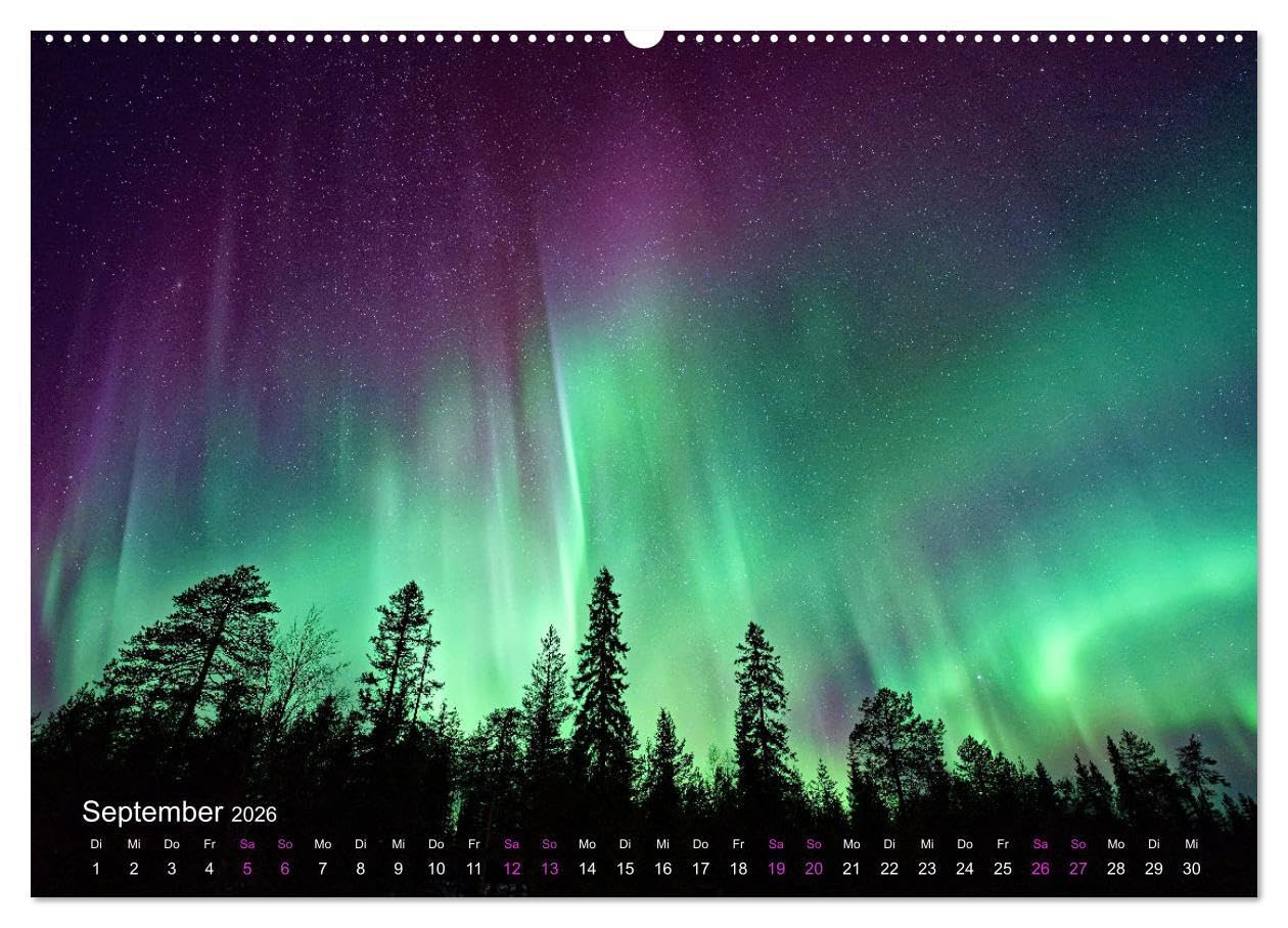 Magische Polarlichter der Erde (Wandkalender 2026 DIN A2 quer), CALVENDO Monatskalender: Atemberaubende Aufnahmen imposanter Lichterscheinungen (CALVENDO Natur)