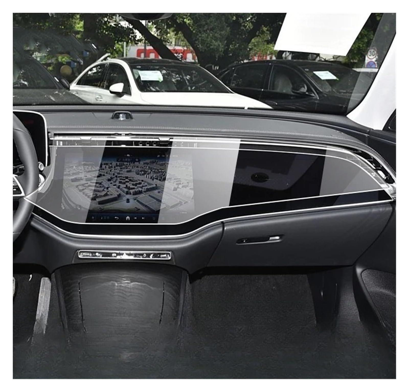 Für Mercedes-Benz E-Klasse W214 2024-2025 Auto-Bildschirmnavigation TPU-Folie Matter Blendschutz Kratzfest Displayfolie