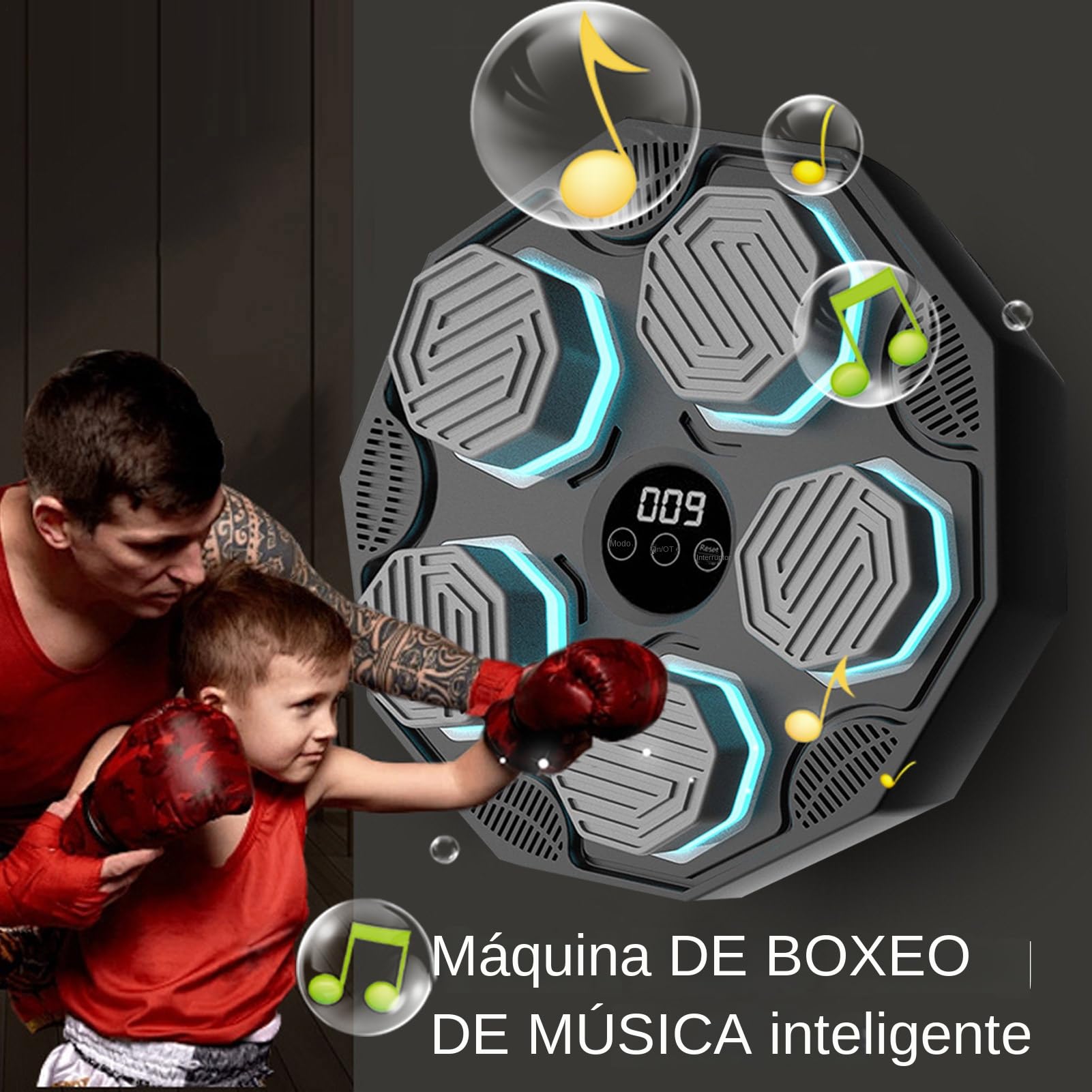 Boxe Musicale Attrezzatura Per Esercizio | Con LED Montabile A Parete Con Funzione Musicale per Uomini Ragazzi Bambini Allenamento Sport Palestra Domestica Interno