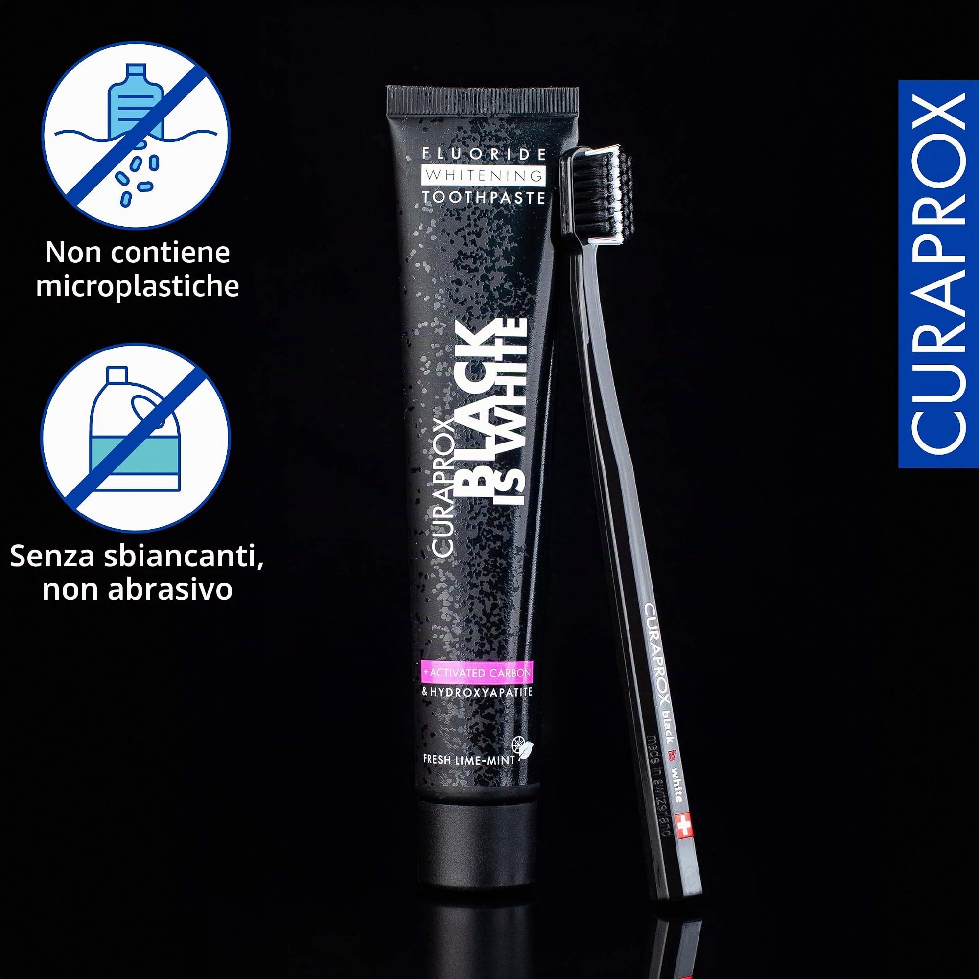 Curaden Healthcare Dentifricio Al Carbone Attivo Curaprox - 15 ml