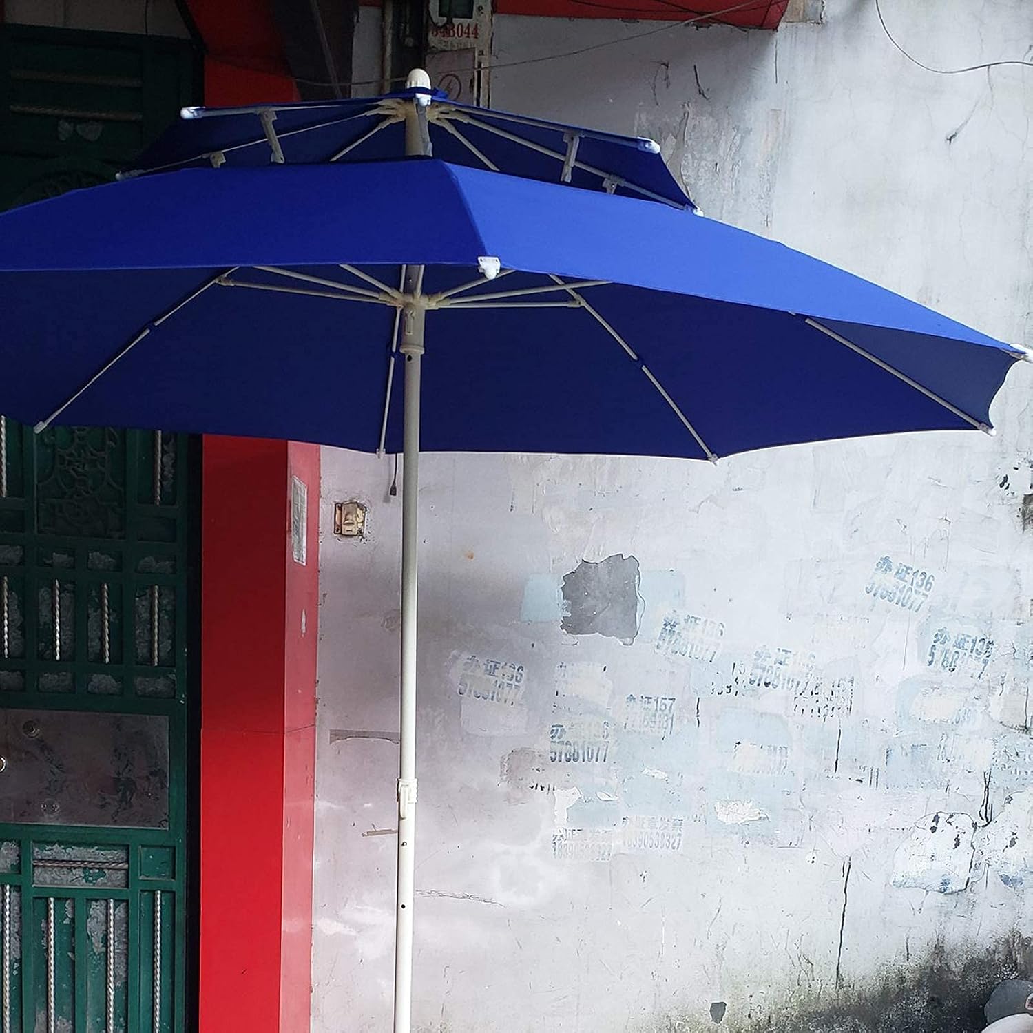 LSLYTQ Outdoor Market Umbrella Round Double Top Umbrellas Outdoor Sunshade Garden Parasol, Patio Umbrella Beach Umbrella,Windproof And UV Protection, Decorative Parasol For Gardens, Balconies And