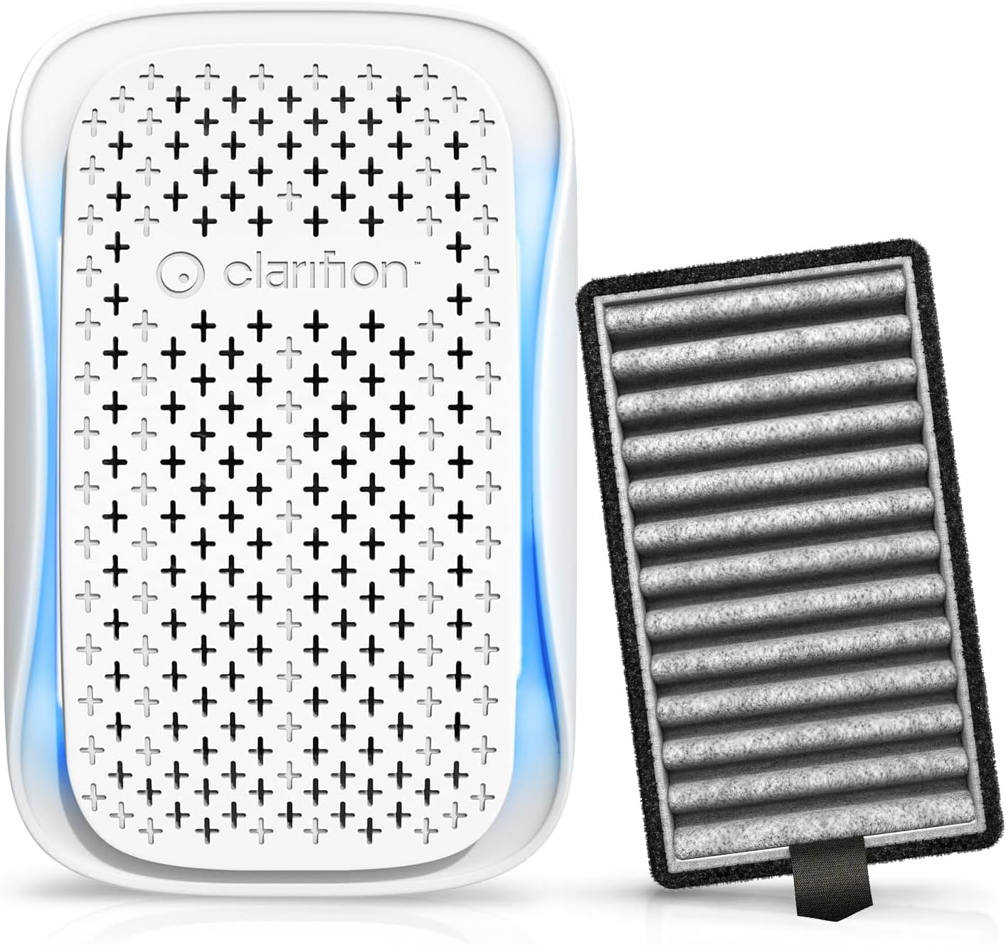 Clarifion - DSTx Portable Air Purifier - Plug In Air Ionizer HEPA Filter, Mini Personal Air Purifiers For, Bedroom and Pets Helps With Smoke, Airborne Dust and Odors