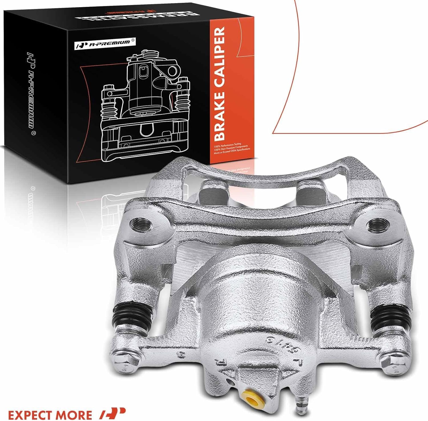 A-Premium Disc Brake Caliper Assembly with Bracket Compatible with Select Chevrolet and Toyota Models - Prizm, Corolla 1998-2002, L4 1.8L - Front Right Passenger Side