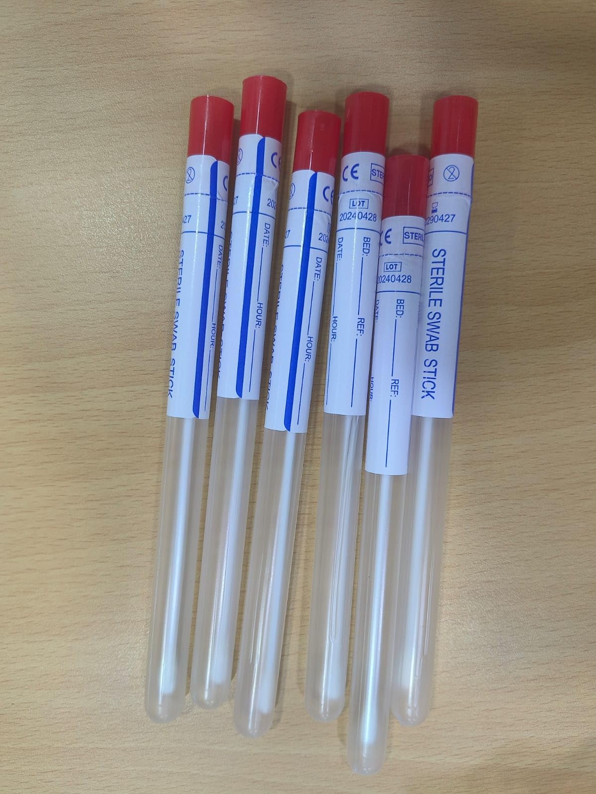 Diagnoware Swab Sticks in Plastic Tube, Pack of 100, for Lab Use