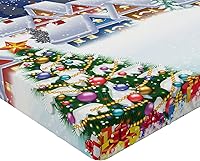 Vista 240 de Ambesonne - Sábana bajera ajustable multicolor, en colores y tres tamaños Azul y gris