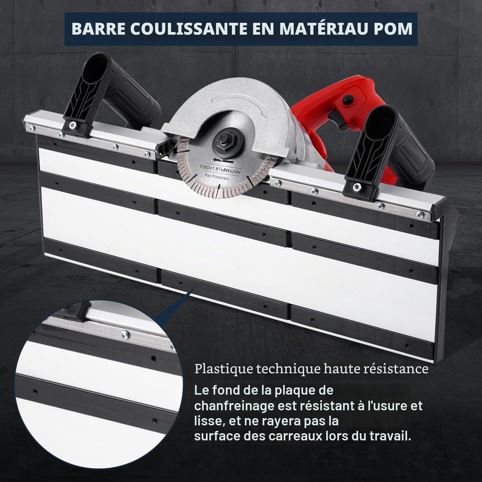 YUCHENGTECH Coupe-Carreaux électrique à 45 Degrés 1200W | Outil Chanfrein de Carrelage Machine à Chanfreiner 45 Degrés pour Couper de Grandes Pierres en Céramique